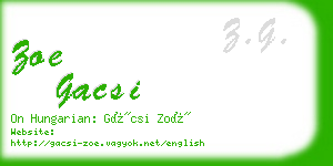 zoe gacsi business card